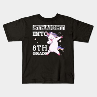 Straight Outta 8th Grade Unicorn Back To School Gift Kids T-Shirt